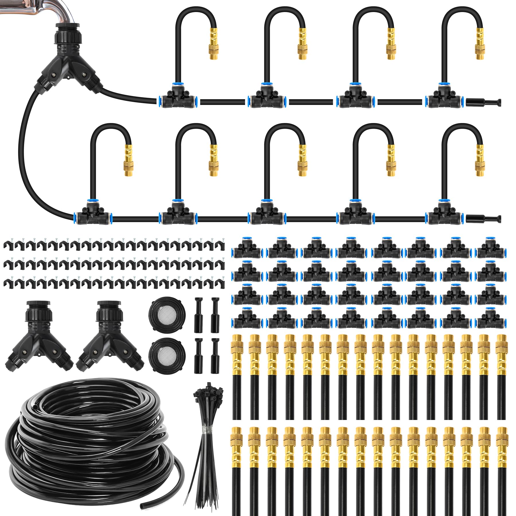 MIXC 360° Adjustable Irrigation System Kit, 200 FT Quick-Connect Drip Irrigation Kits