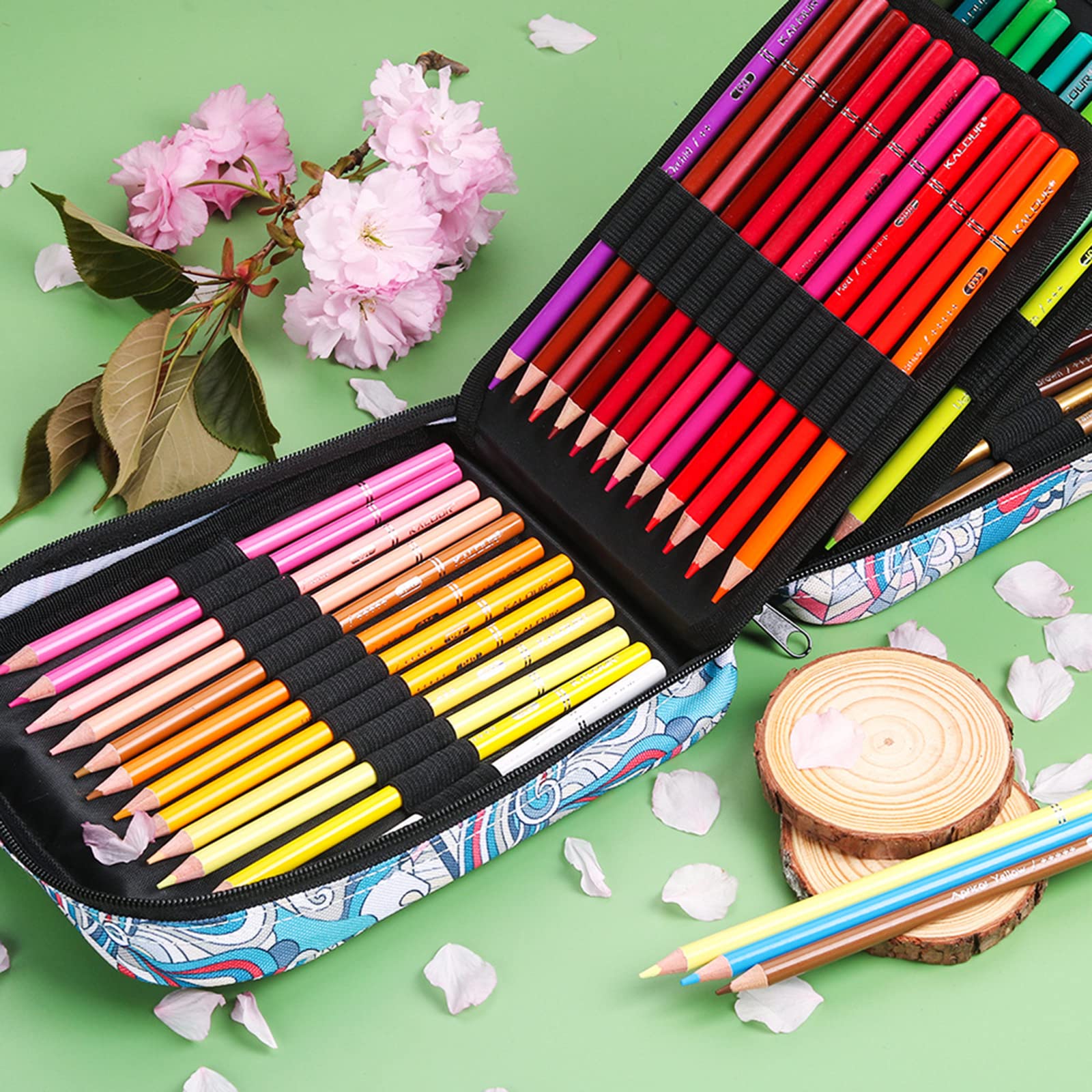 Professionelles Buntstift Set Mit 72 Löchern Reißverschlusstasche Weichem Für Erwachsene Kinder Künstler Coloristen Zeichnen Kunstzubehör