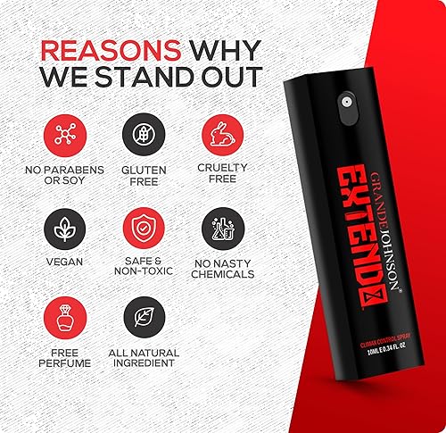 Miniatura 3 de Extendo™ Climax Control Spray de Grande Johnson - Spray desensibilizador - Delay Spay - Duración mejorada - Evita el clímax prematuro - Duración más