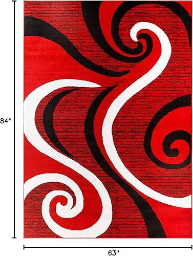 Miniatura 2 de Glory Rugs 4817A - Alfombra moderna, diseño de remolinos, Sevilla Collection 4817A, acento contemporáneo para dormitorio, sala de estar y comedor.