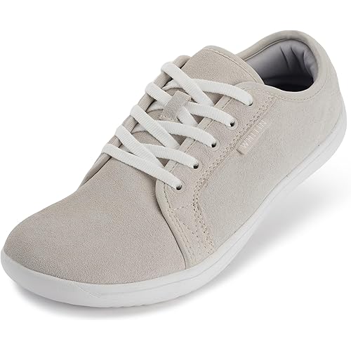 WHITIN Women's Genuine Leather Wide Barefoot Shoes | Footloose Minimalist Style | Zero Drop & Flat