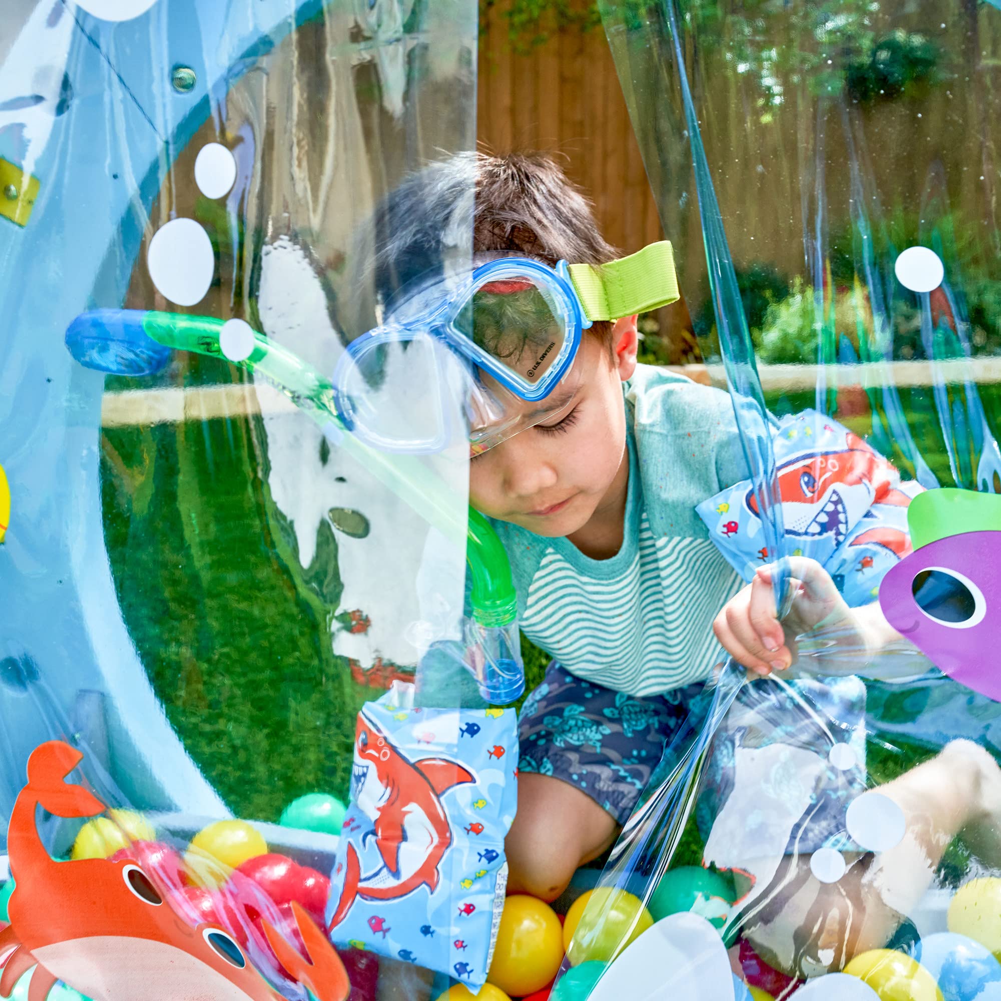 KidKraft Struttura per Arrampicata Shark Escape per Bambini, Giocattoli da Giardino in Legno, Parco Giochi Esterno, 20081