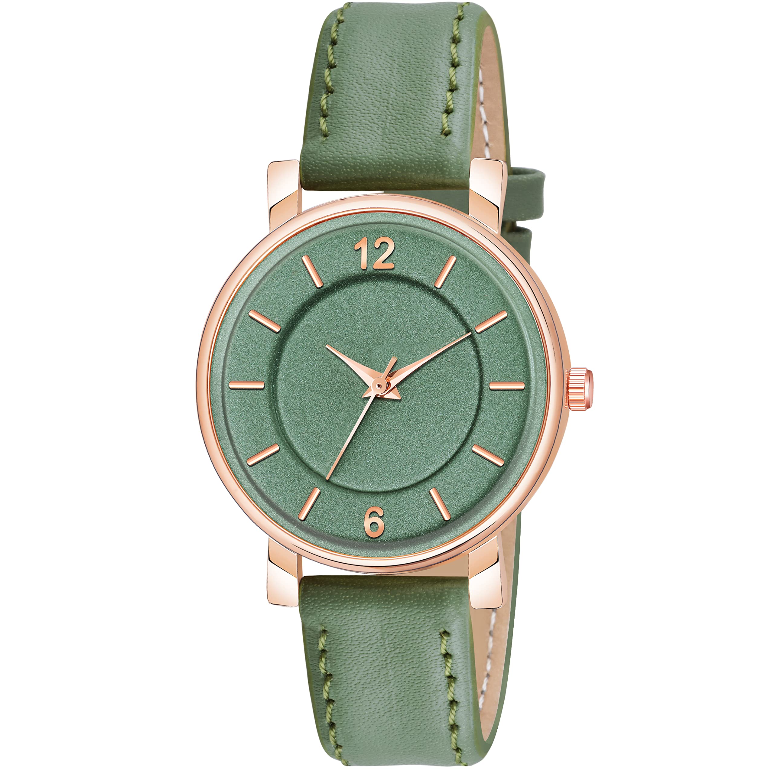 KIARVI GALLERY Analogue 6 to 12 Antique Dial Designer Leather Strap Womens and Girls Watch (Green) (B0B4GLS957) Amazon Price History, Amazon Price Tracker