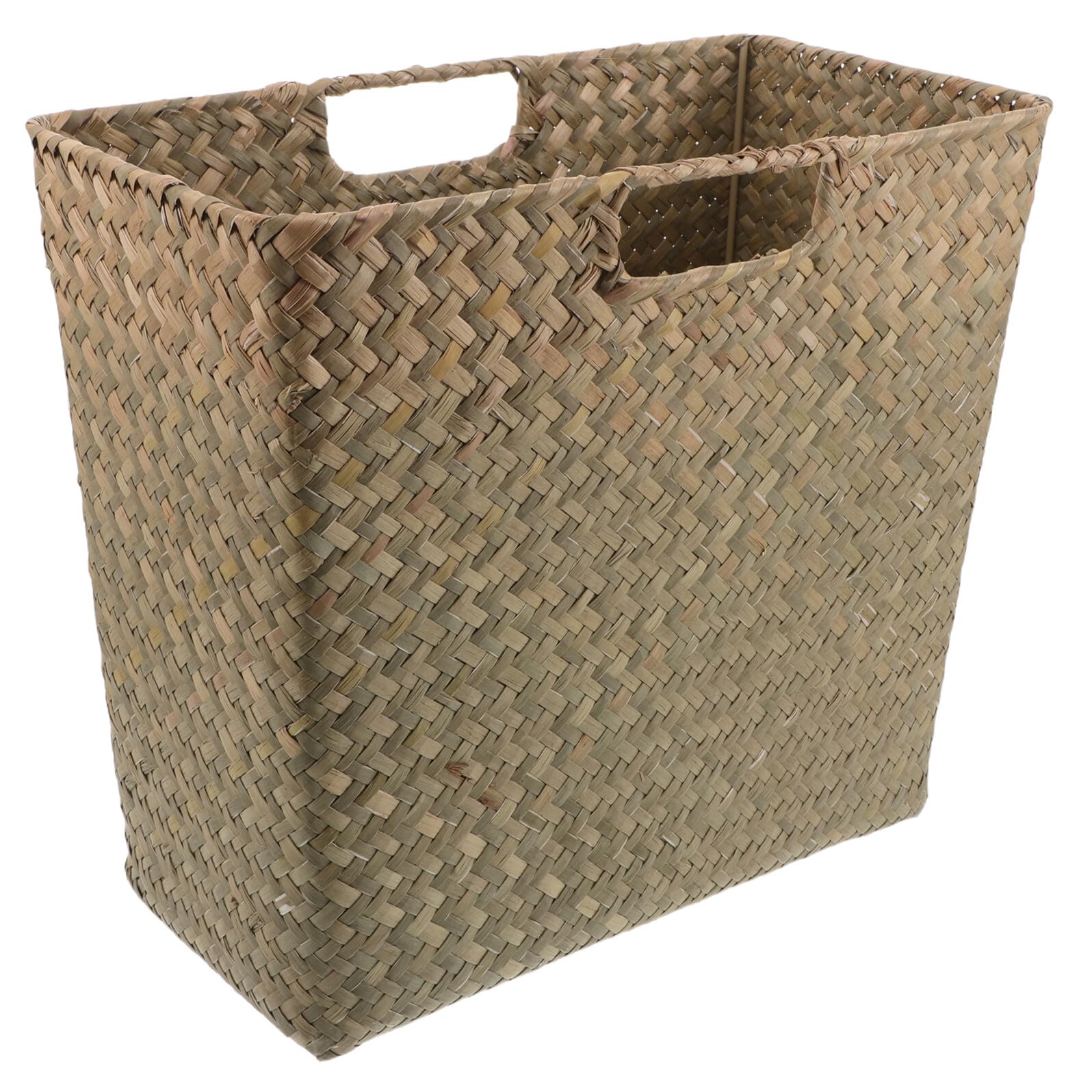 Cestas de almacenamiento tejidas con tapa MALUGOGO, diseño gris claro elegante 1