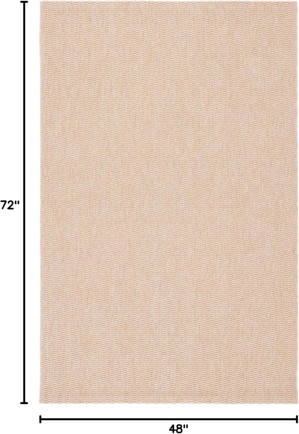 SAFAVIEH Washable Rug Outdoor Sisal All-Weather Collection - 4' x 6', Natural, Non-Shedding & Easy to Clean, Ideal for Patio, Backyard, Mudroom (SAW420B)