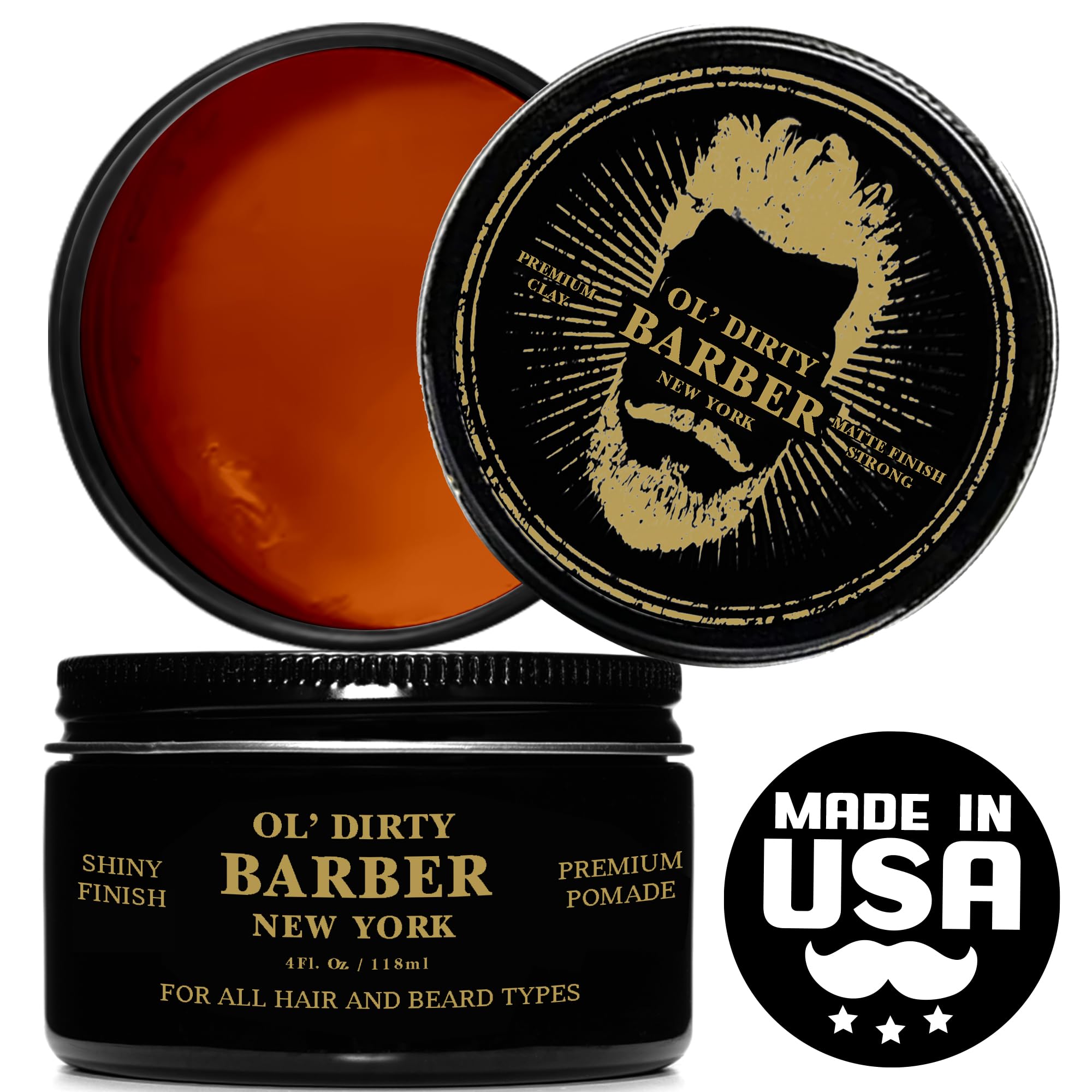 Hair Pomade For Men - Water Base Pomade for High Shine Strong Hold Styling Sleek Back - 4oz