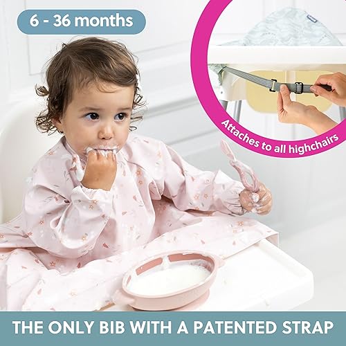 Miniatura 3 de BIBaDO - Long Sleeve Baby Bibs - Babies & Toddlers 6-36 Months - Coverall Baby Led Weaning Bib - Easy Wipe, Soft & Waterproof