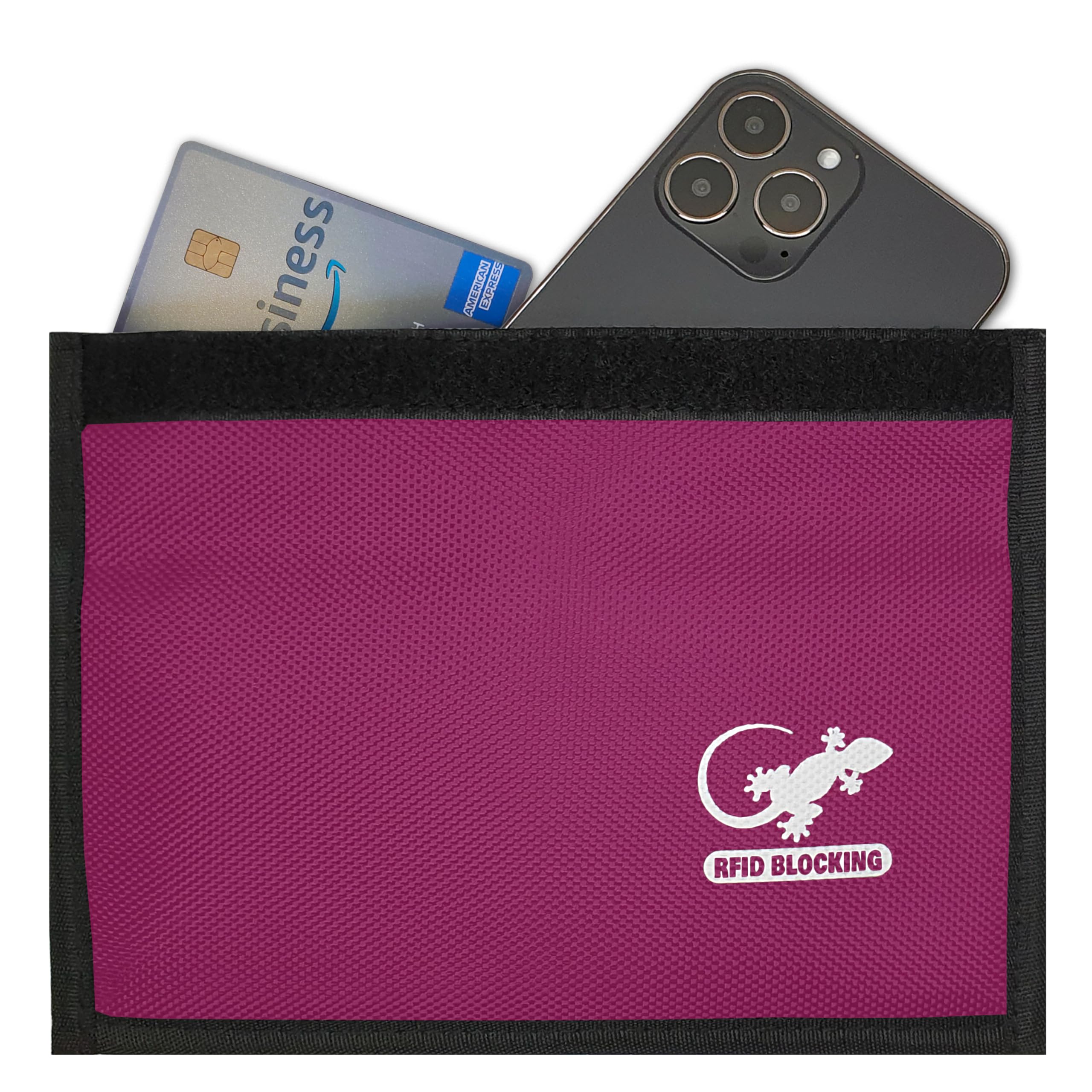 Gecko Travel Tech Faraday Bag Anti-Tracking GPS RFID Car Key Signal Blocker Wallet Shielding Pouch Protective Case for Cell Phone Car Key FOB, Data Privacy, Electronic Device Security (PINK - NYLON)