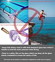 Vista 7 de Seago Kids Swim Goggles Snorkel Diving Mask for Youth(5-15), Anti-Fog 180° Clear View