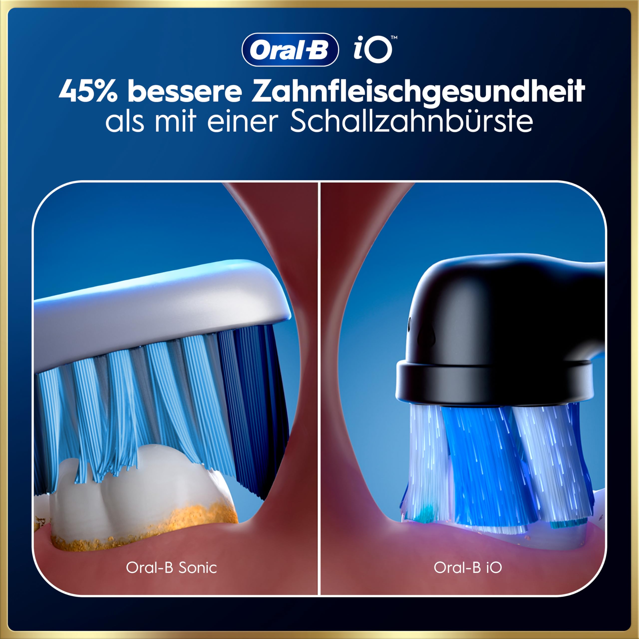 Oral-B iO Series 9 Elektrische Zahnbürste, Schwarz | Inkl. 3 Aufsteckbürsten, Lade-Reise-Etui, CHIP Testsieger (11/25), Electric Toothbrush mit 7 Modi für Zahnpflege