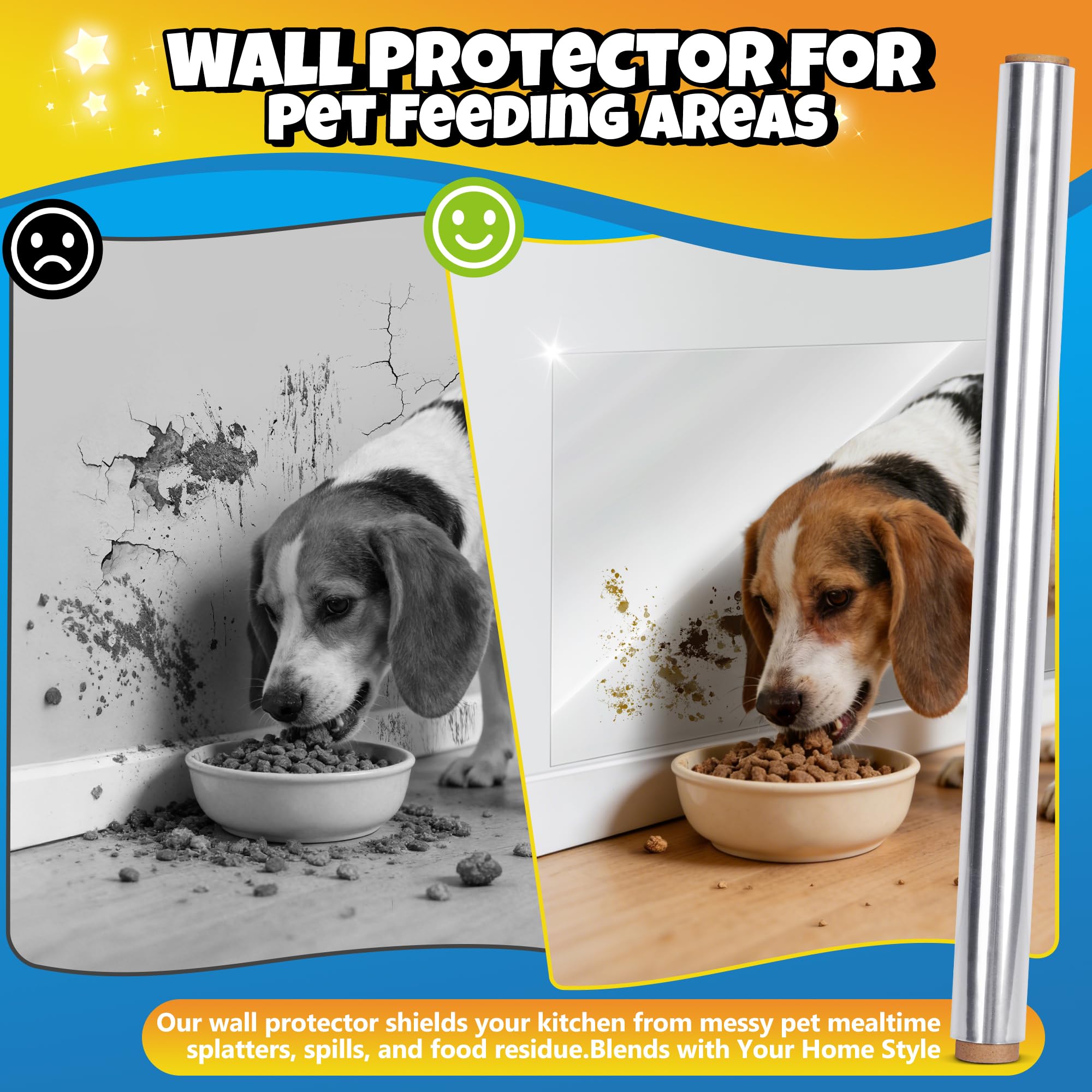 Loiion Film Statique Transparent, Films de Protection Murale 60cm x 1000cm