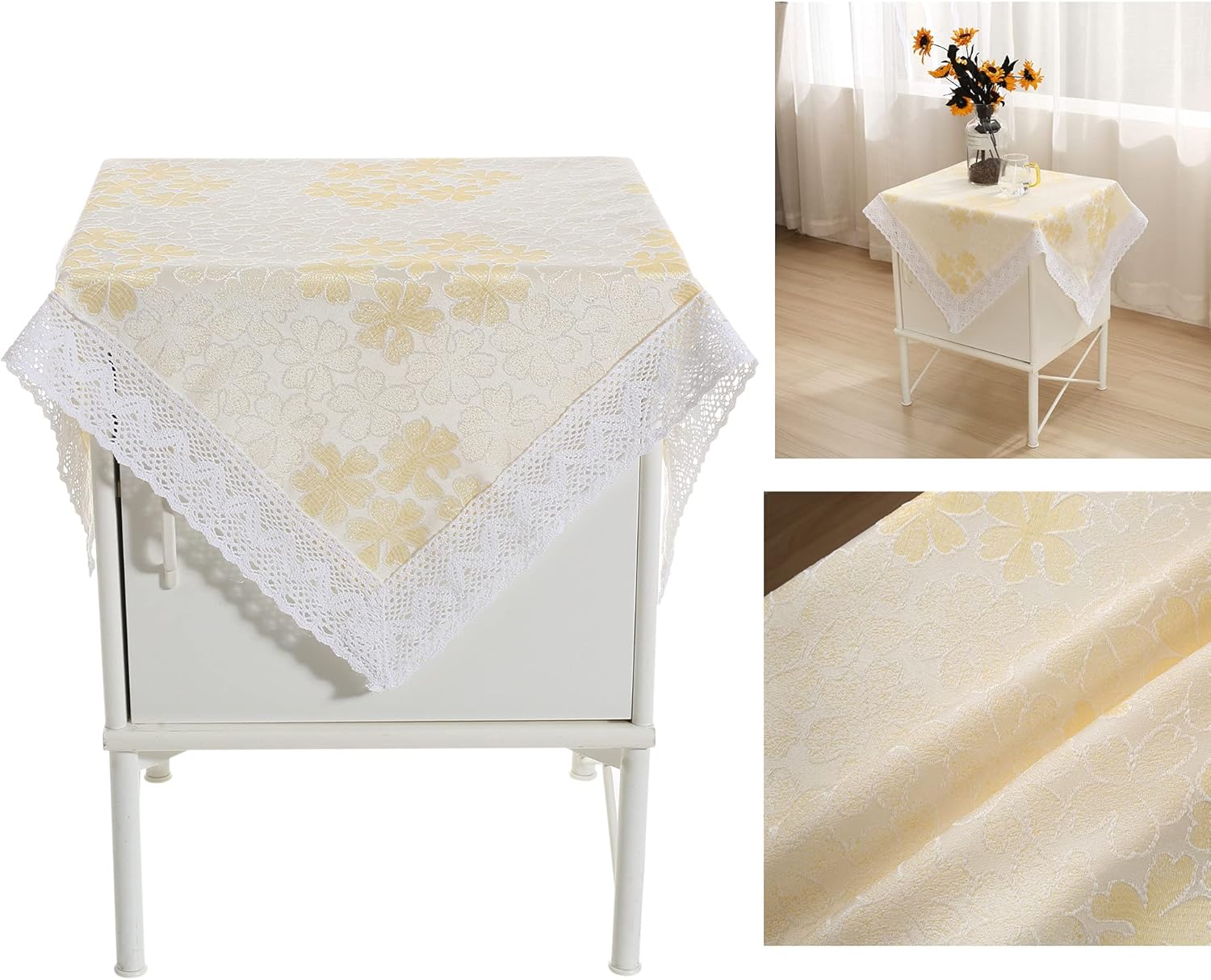SYLALE Square Tablecloth,Nightstand Tablecloth,Side Table