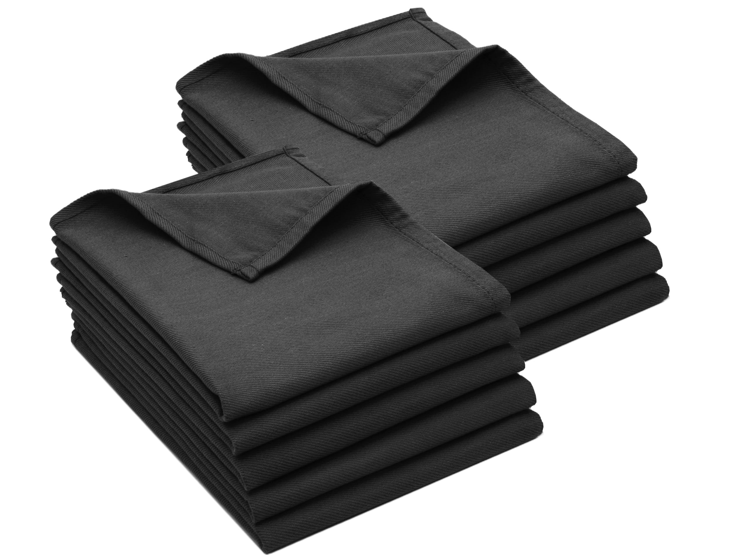 ZOLLNER 10er Set Geschirrtücher Baumwolle in 50x70 cm - super saugstarke und robuste Küchentücher - waschbar bis 60°C – in schwarz - Gastronomiequalität - Oeko Tex® Zertifiziert