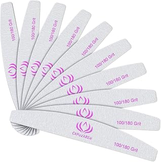 Nail File for Acrylic Nail, 100/180 Grit Capularsh Professional Double Sided Emery Boards, Upgraded Material Durable Washable Nail File, Manicure Tool for Dip Flase Natural Nail Home Salon (10 Pcs)