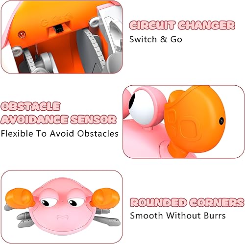 Miniatura 4 de Juguete de cangrejo gateador para bebés, divertido, interactivo, para tiempo de reposo bocabajo, bailar, caminar, moverse, juguete sensorial de