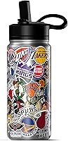 Vista 9 de Hydrapeak x Botella de agua aislada de 32 onzas con licencia oficial de la NBA, con tapa de popote y asa