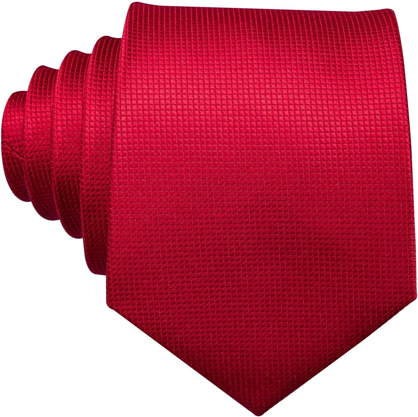 Barry.Wang Plaid Ties Check Mens Necktie Set with Handkerchief Cufflinks Classic Stripe - Image 4
