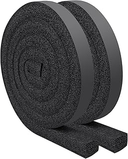 Yotache Air Conditioner Window Seal Kit - 1"x1" High Resilience Foam Weather Stripping Insulation Strip for AC, Noise Reducing, Air Leak Proof, No Glue, 13Ft Long (6.5Ft x 2 Rolls, Black)