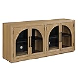 Steve Silver Furniture Magnolia Sand Server, Contemporary/Modern Design, Tempered Glass, 70