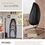 tectake® Fauteuil Oeuf Suspendu Chaise hamac Balancoire Cocooning Confortable Pliable Résistant, Fauteuil Relax avec Structure en Acier & Coussin Épais - 8