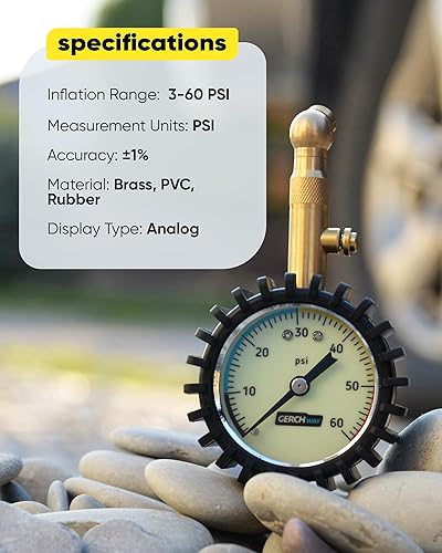 Miniatura 2 de Medidor de presión de neumáticos para automóviles - Números de esfera grandes y portabrocas giratorio de 360°, manómetro de presión de aire preciso