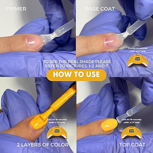 Miniatura 8 de Esmalte de gel naranja, esmalte de uñas de gel natural con pigmentos orgánicos, esmalte de gel de uñas UV para remojar el esmalte de uñas de color