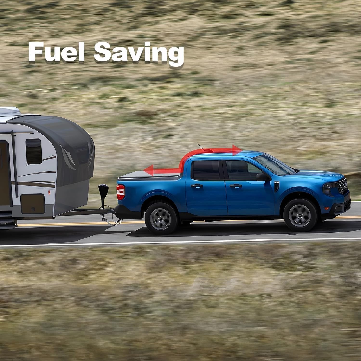 Soft Roll Up 4' 6 Bed (54.4") Bed Tonneau Cover for 2022-2025 Ford Maverick Pickup Truck Cargo Topper, Soft, Durable, Waterproof Vinyl