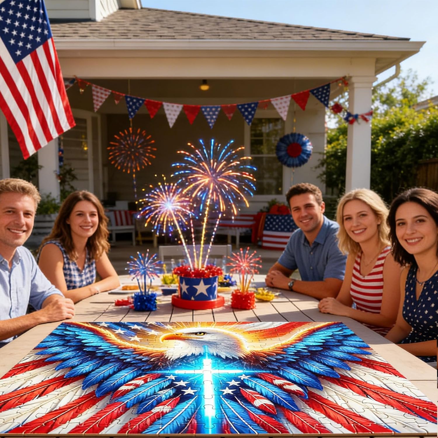 1000 Piece Puzzle for Adults Challenge Your Mind – Fun Group Activity for Friends & Family Game Nights, The USA 250th Anniversary Edition (Eagle-D, 1000 Piece (30 * 20 Inch))