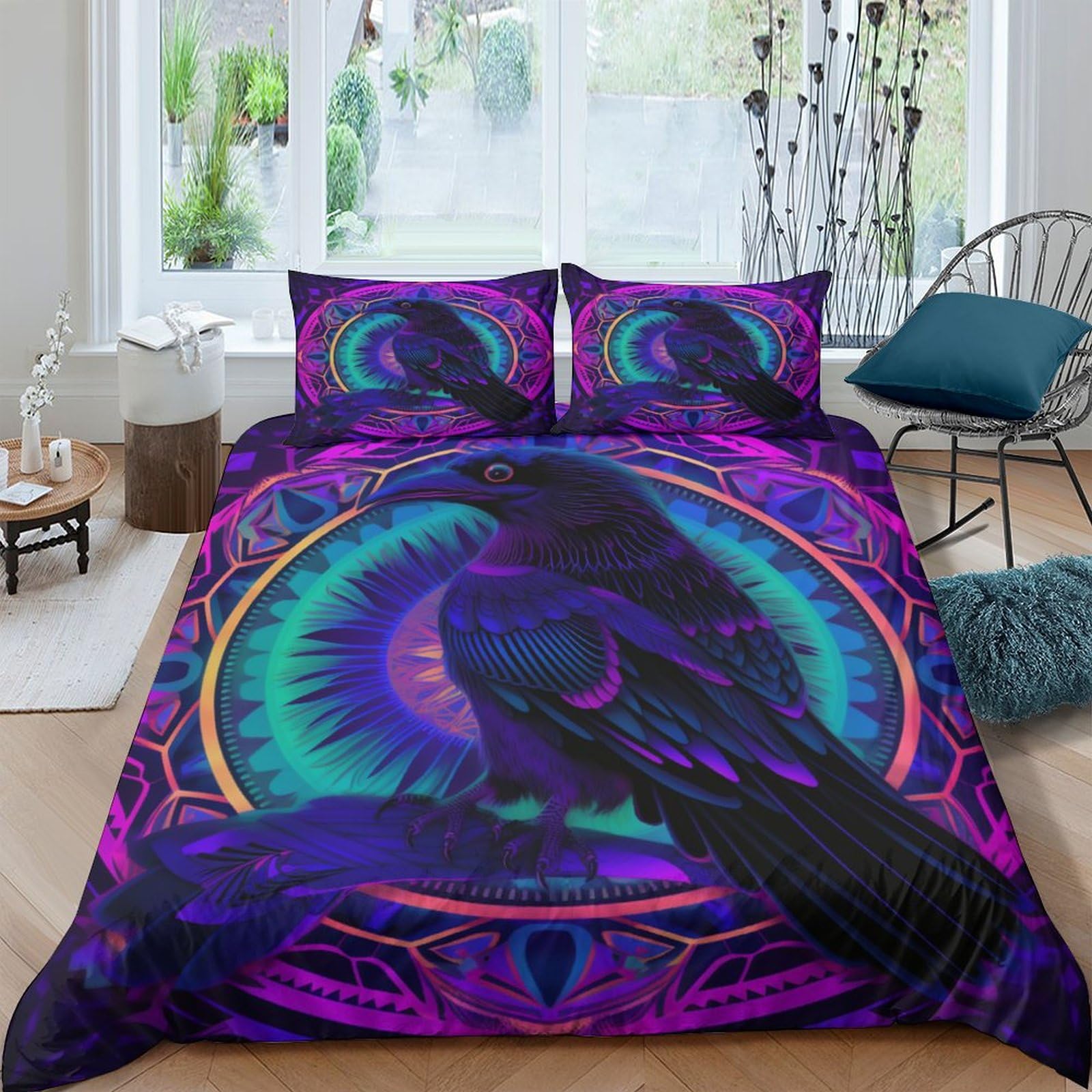 Housse de couette corbeau microfibre facile d'entretien pour éliminer la corvée de repassage
