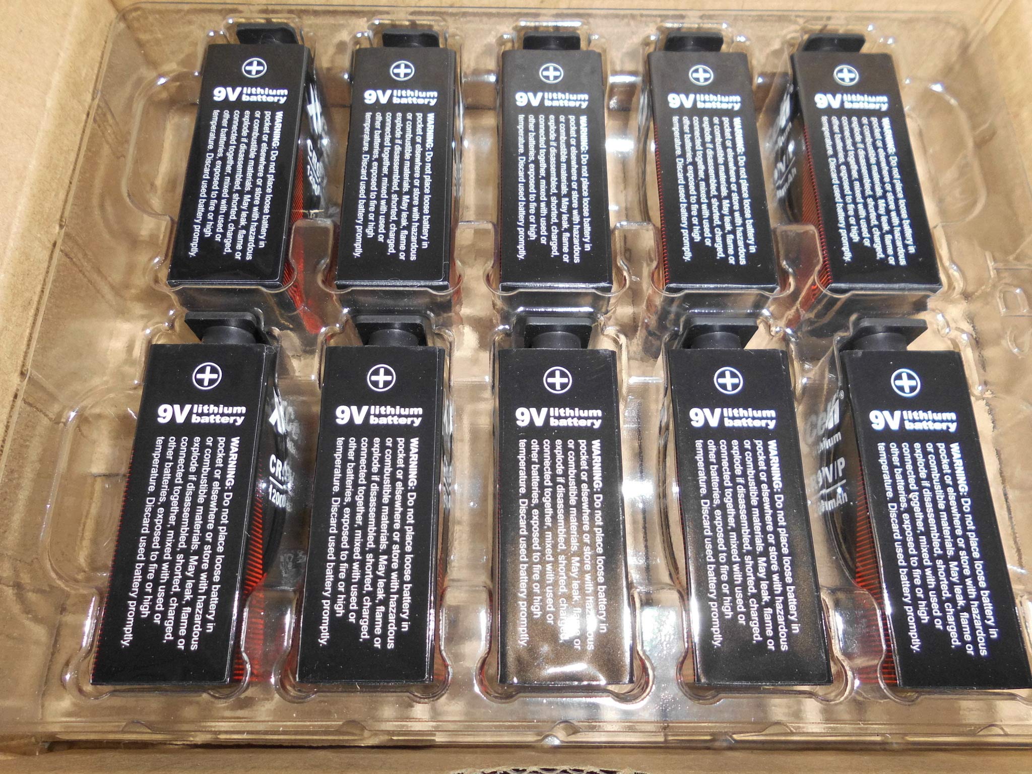 Lote de 20 pilas de litio (9 V, 1200 mAh, bloque de 9 V, U9 VL, CR-9 V, 6LR61)