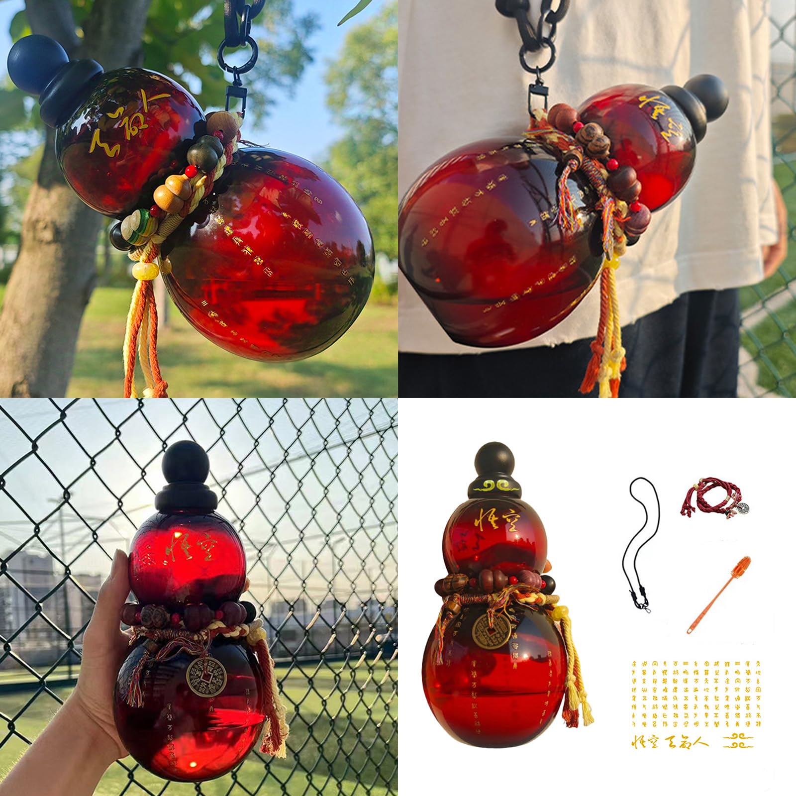 jiingekk Sport Water Gourd Bottles Upgraded Screw Top Water Bottles Drinking Gourd Bottles Swords Cultivation Tool