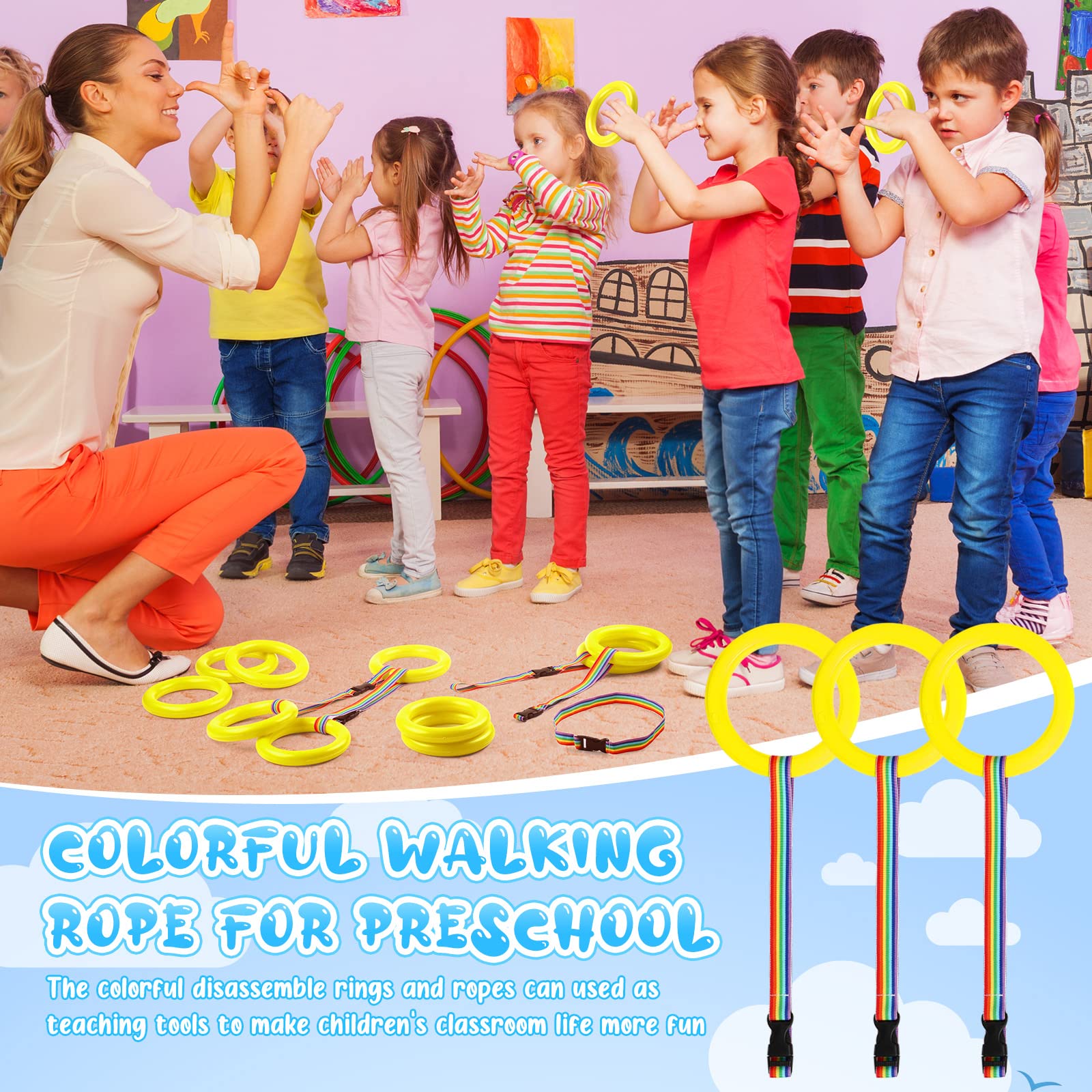 Walibng Rope Snapklik.com : Motionchic 24 Sets Walking Rope For Preschool Toddlers ...