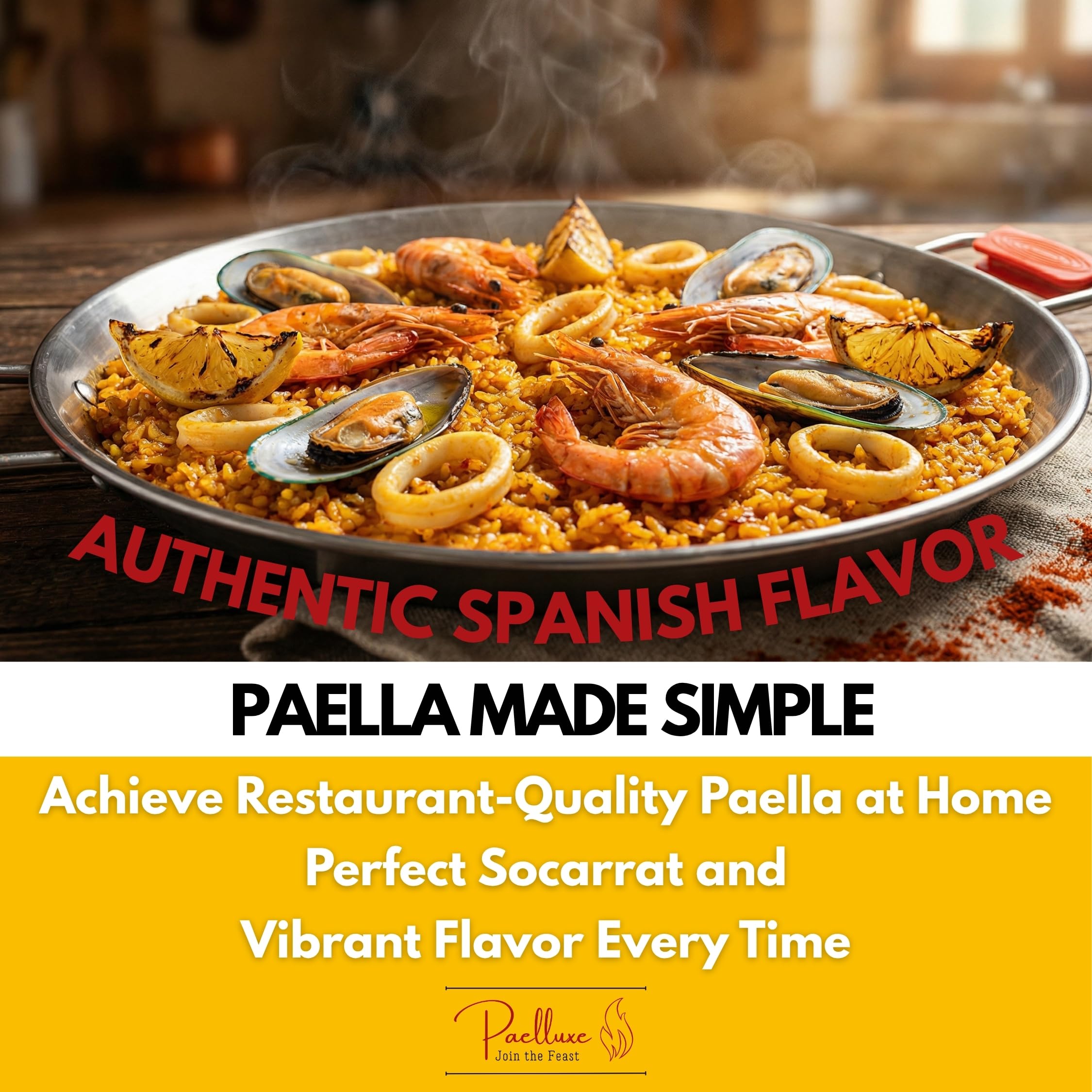 Paelluxe 20" Stainless Steel Paella Pan - Party Size -2