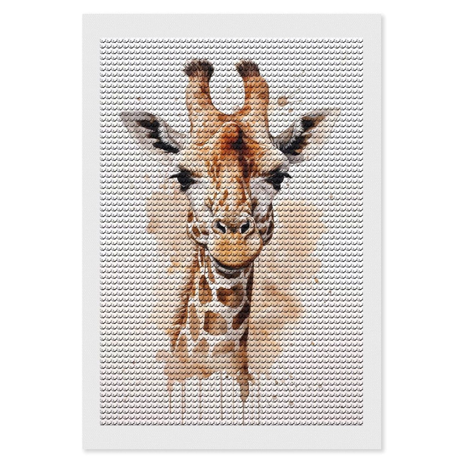 Junmoney Giraffe Watercolor(2) DIY Diamond Art Canvas Kit 8"x12", for Teens, Aesthetic Room Decor, Farmhouse Decor, Canvas Picture, Birthday Gift