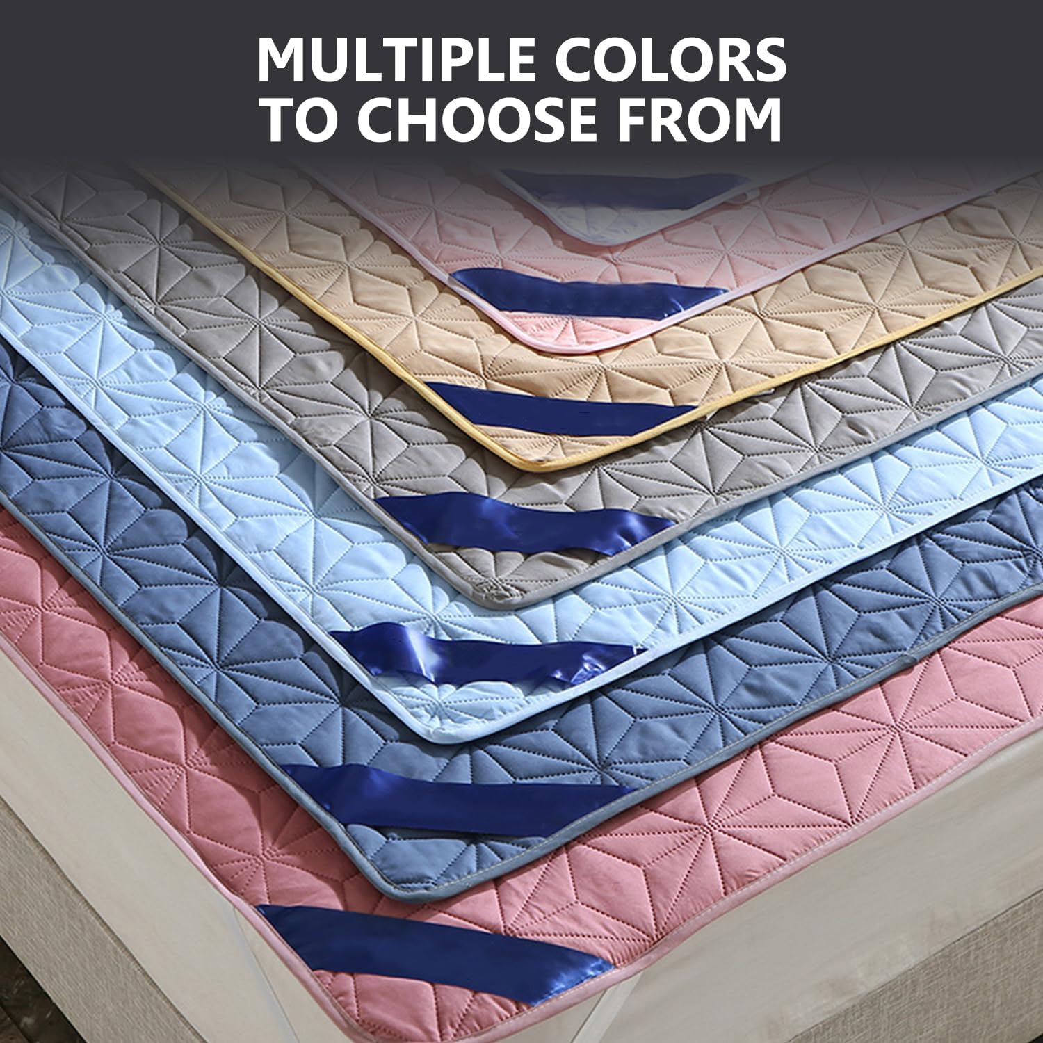 ,Blue1,150 * 200cm/QUEEN, Waterproof Mattress Protector Cover Bed Pad Cover with 4Corner Elastic Band | brushed fabric,tpu waterproof membrane,4 corner elastic bands,dustproof,securely fastened,various color,washable