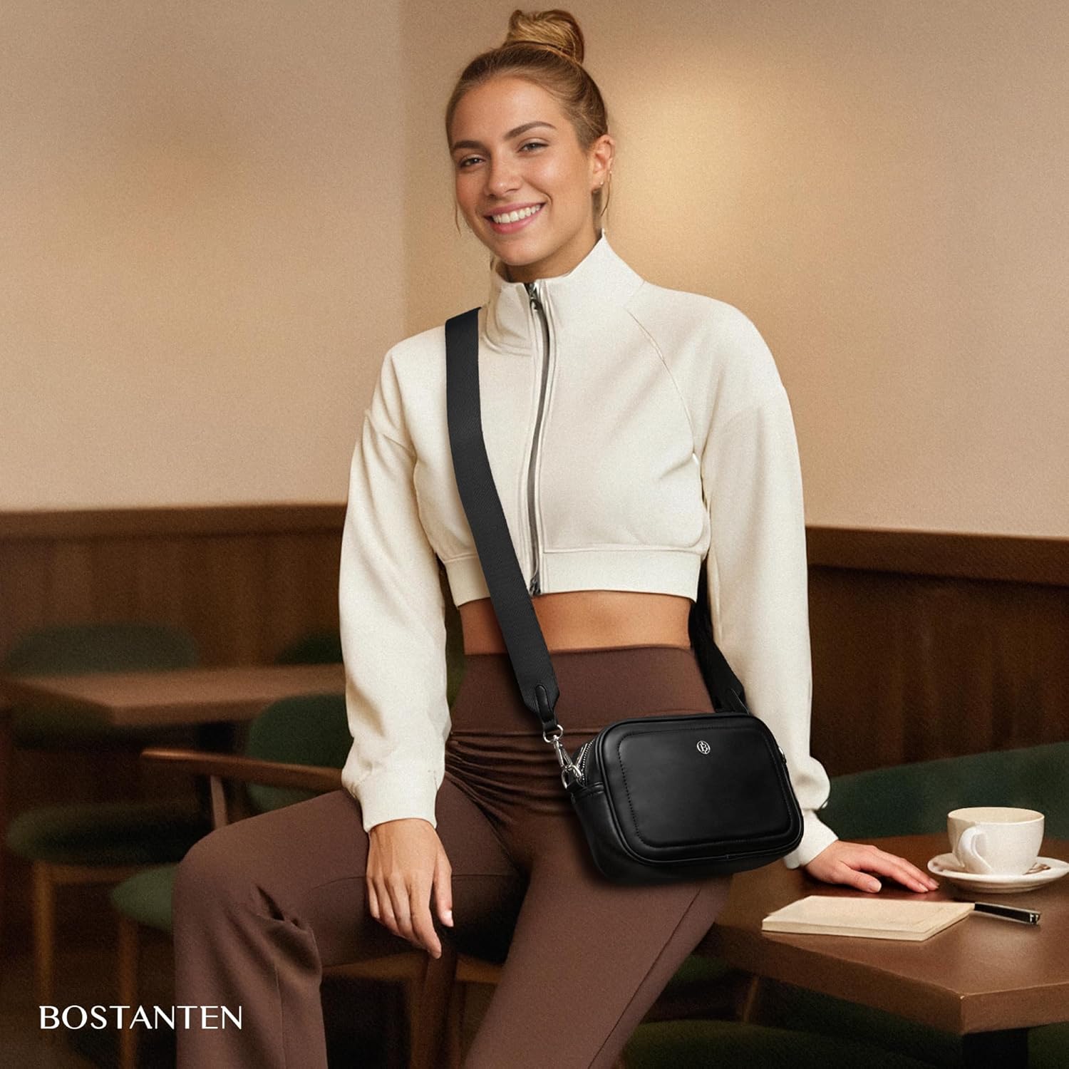 BOSTANTEN Small Crossbody Bags for Women Vegan Leather Shoulder Purses Trendy Small Handbags with Paracord Strap - Image 3