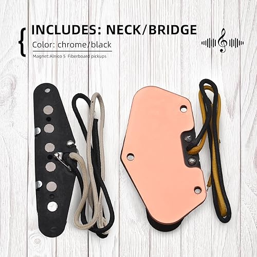 Miniatura 5 de MAXCHEER Alnico 5 Tele Bridge Pickup & Neck Pickup Compatible con Tele Telecaster Style Reemplazo de piezas de guitarra eléctrica