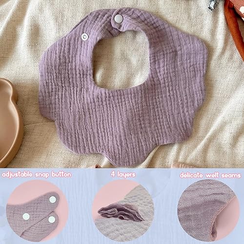 Miniatura 4 de EllieHouse Baberos para bebés para niñas y niños, paquete de 10 baberos de muselina de algodón para bebés y niños pequeños