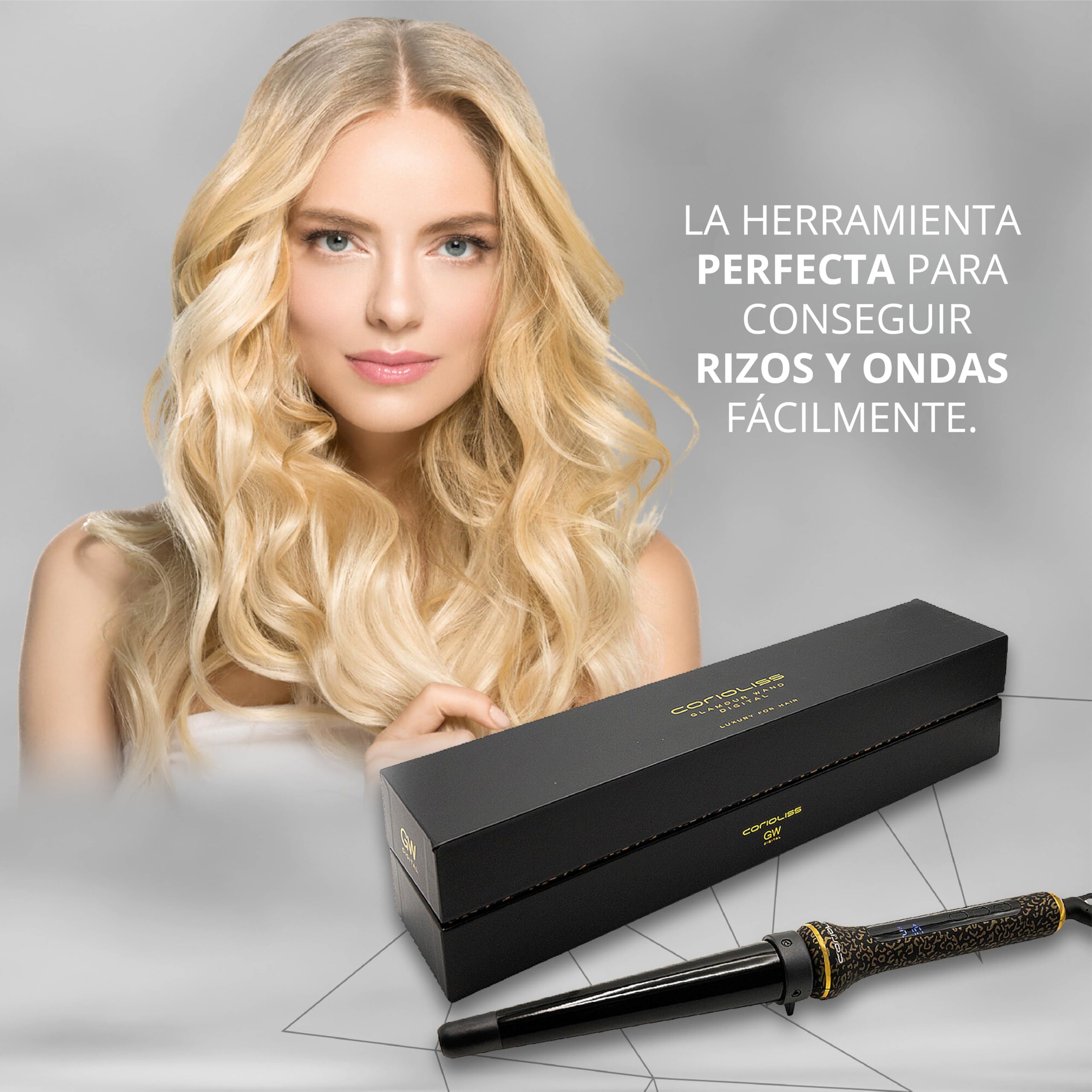 Corioliss Glamour Wand Rizador Pelo Ondas Profesional Cerámica Turmalina 80º-210º