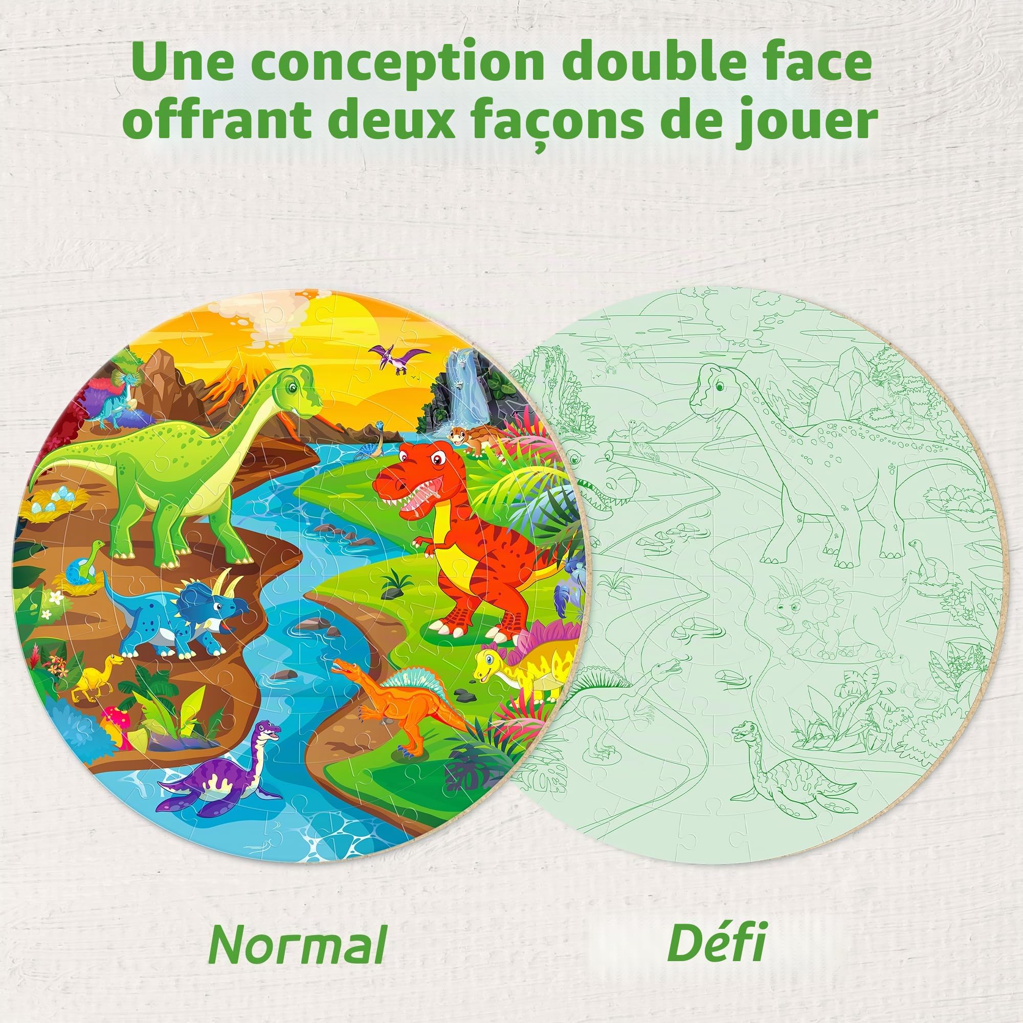 SYNARRY Puzzle de Sol Dinosaure Enfant pour 3 4 5 6 7 8 Ans, Grand Puzzle 70 Pièces Puzzles, Jouet Educatif Préscolaire, Jouets Cadeaux pour Enfants de 3 à 8 Ans Garçons Filles