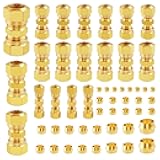 Ailbiuko 53 PCS DOT Brass Compression Air Brake Nylon Tubing Fittings,Straight Union Fitting Assortment Kit 1/4