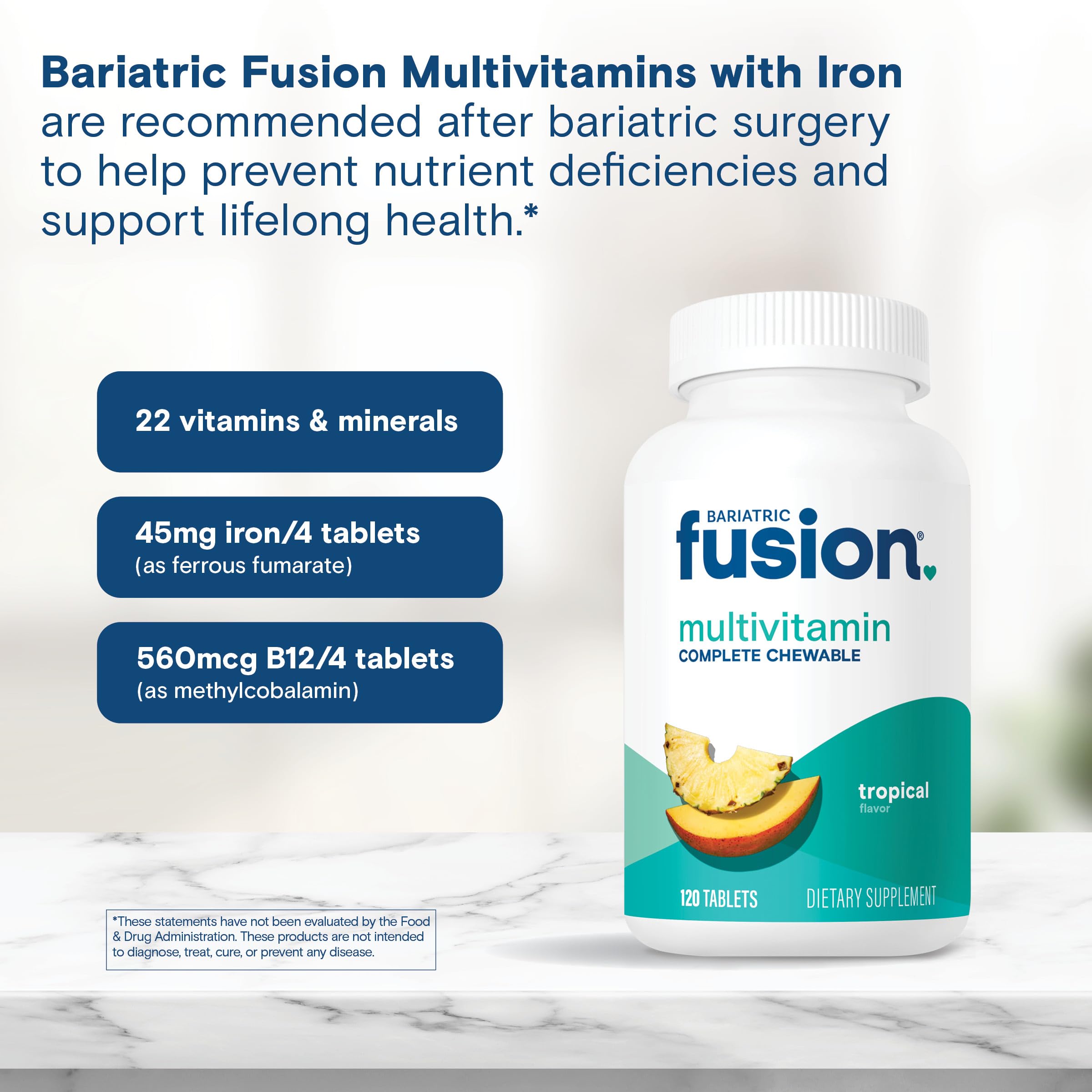Bariatric Fusion Complete Multivitamin, Tropical, 120 Chewable Tablets — Amazon image 5