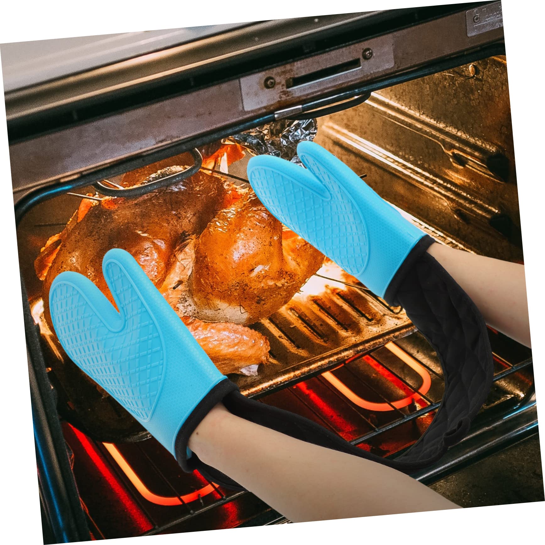 Guantes De Silicona para Horno Guantes Gruesos Resistentes Al Calor para Cocinar y Hornear El Hogar para Seguridad El Diario