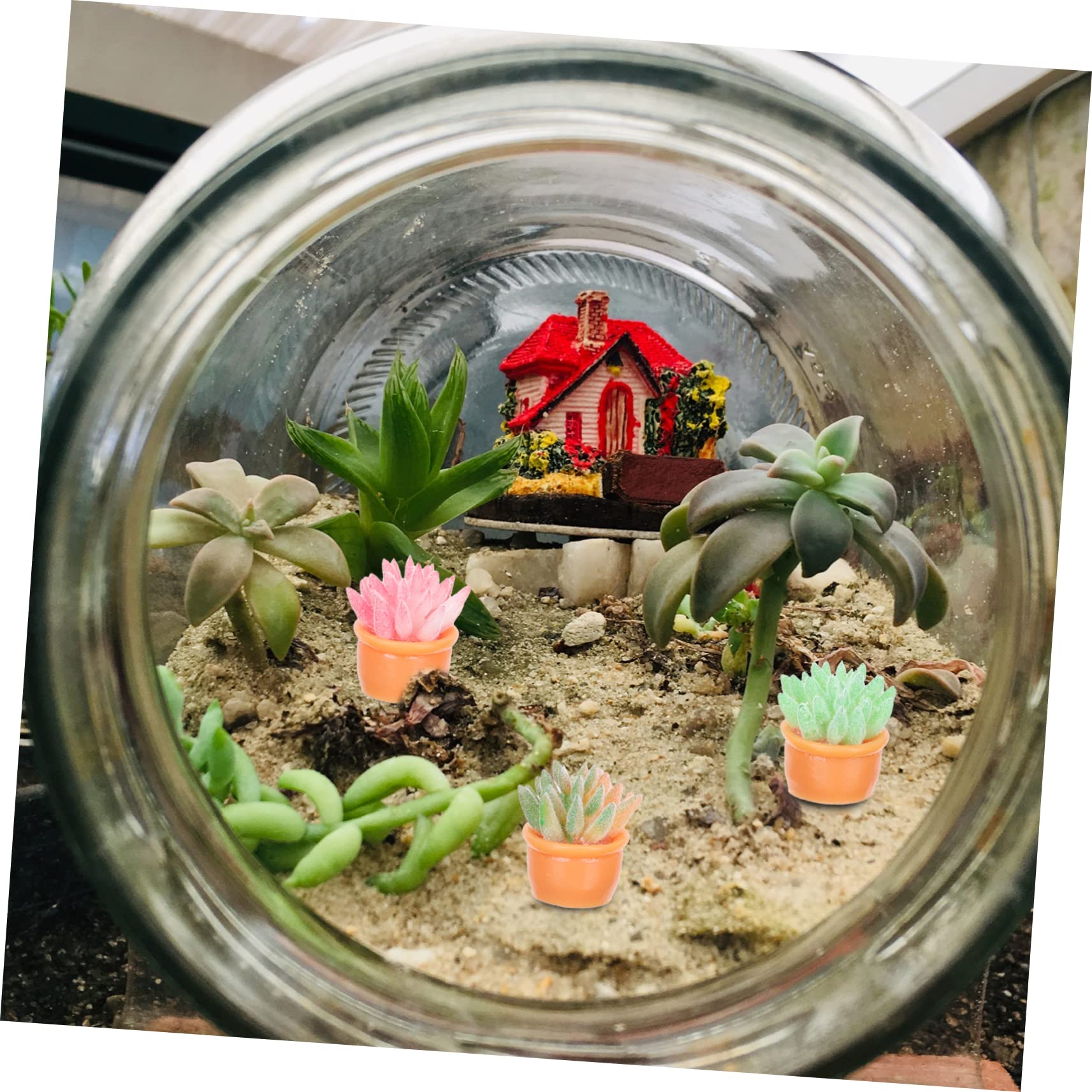 Amazon.co.jp: DONFAMDS 6個多肉植物装飾品 フェイクグリーン 鉢植え