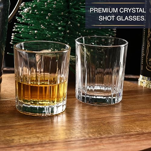 Miniatura 4 de Regal Trunk - Juego de 6 vasos de chupito de tequila, lindos vasos de chupito de corte de cristal, vasos de chupito ultra transparentes para beber