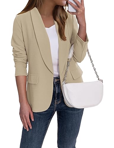 Women's Blazer Business Casual Lapel Collar Long Sleeve Open Front