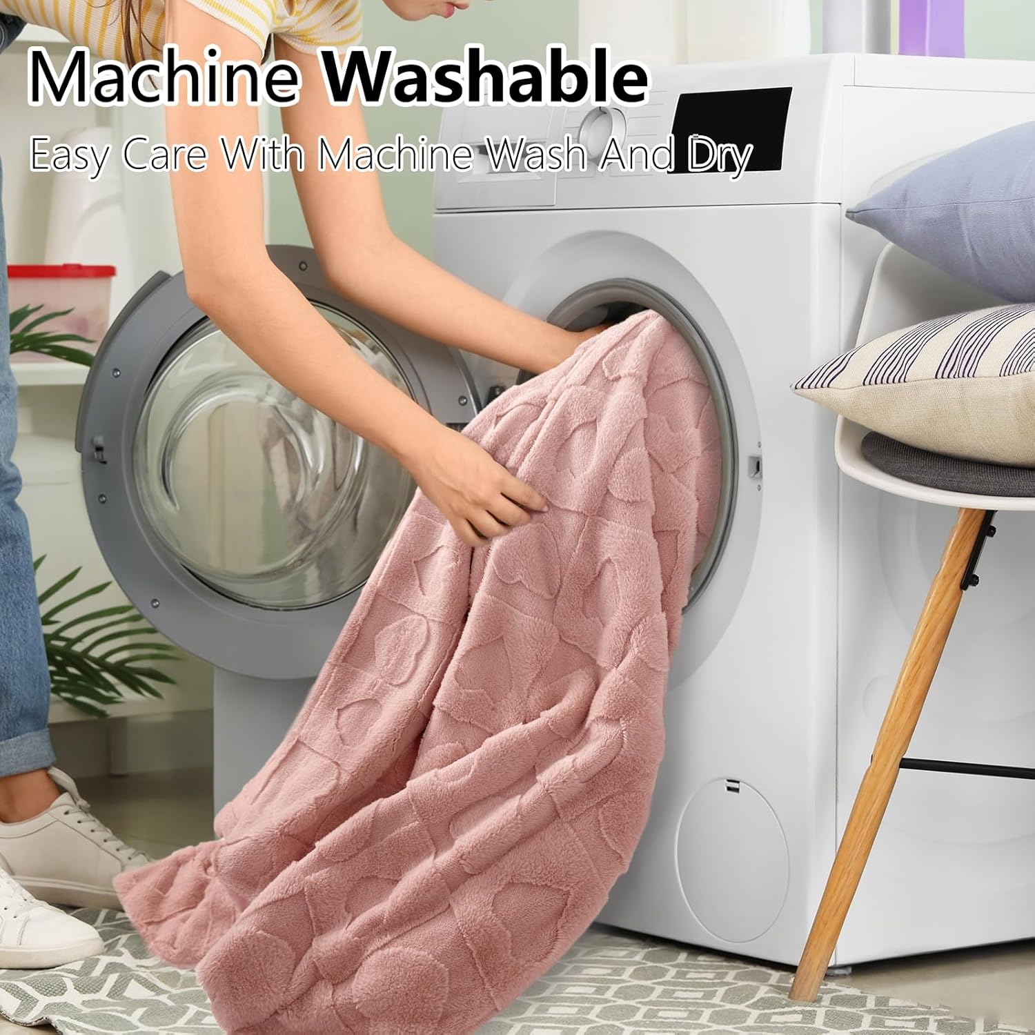 Bcareself Faux Fur Throw Blanket Ultra Soft Plush Fluffy Blanket for Couch, Bed, Sofa - Lightweight Yet Warm Winter Blanket for Women Men - Machine Washable Valentine Gifts 60x80 Inches Pink