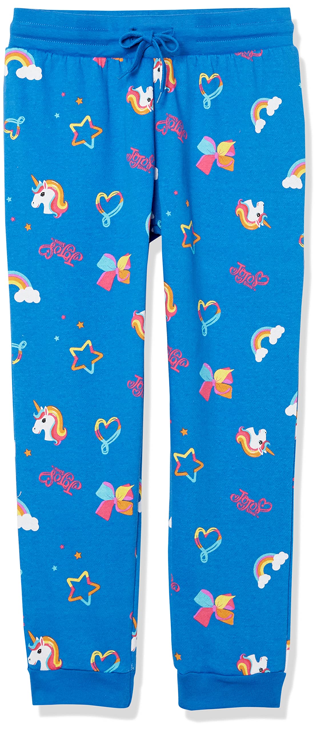 Jojo Siwa Girls Blue Jogger All Over Print Sweatpants- 4-16-Rainbow & Unicorns, 14-16