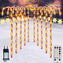 HELESIN Candy Cane Lights Outdoor, 24Pack 24.4in Christmas Decor