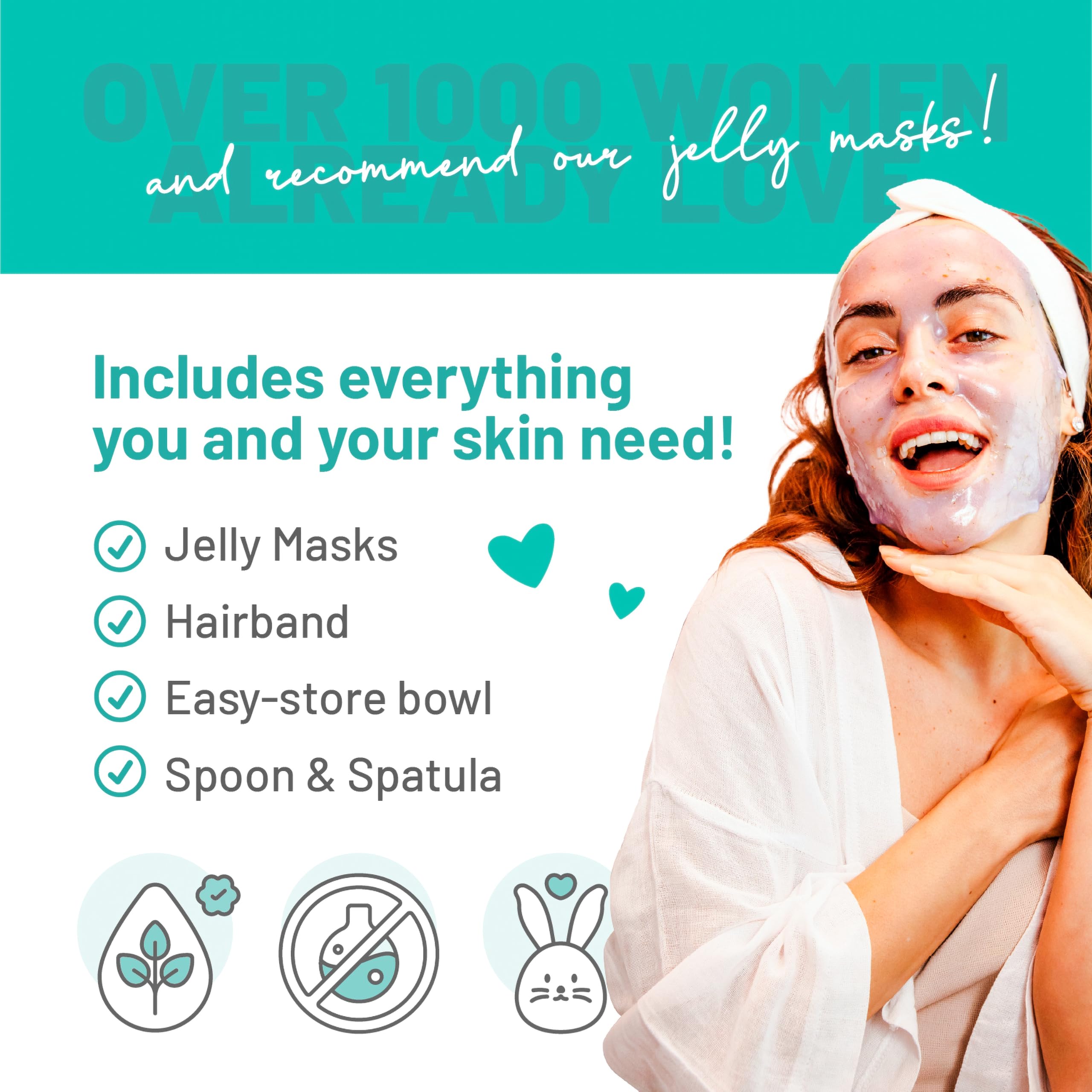 BRÜUN Beauty Hydrogel Jelly Face Masks Moisturizing Hydro jelly Hyaluronic Face Mask Jellymask Natural Anti-Wrinkle Natural For All Skin Types, 650g